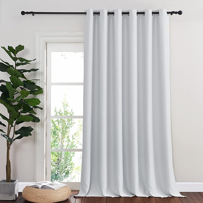 NICETOWN Patio Door Curtain Vertical Blinds, Grommet Top Room Divider Curtain Panel Thermal Insulated for Bedroom/Living Room (Greyish White, W80 by L108, 1 Panel) by NICETOWN