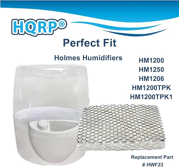 HQRP 2-Pack Wick Filter Compatible with Holmes HWF23CS / HWF23 Filter F Replacement fits HM1200, HM1250, HM1206, HM1200TPK, HM1200TPK1, Bionaire BCM1250 Humidifiers - Image 3