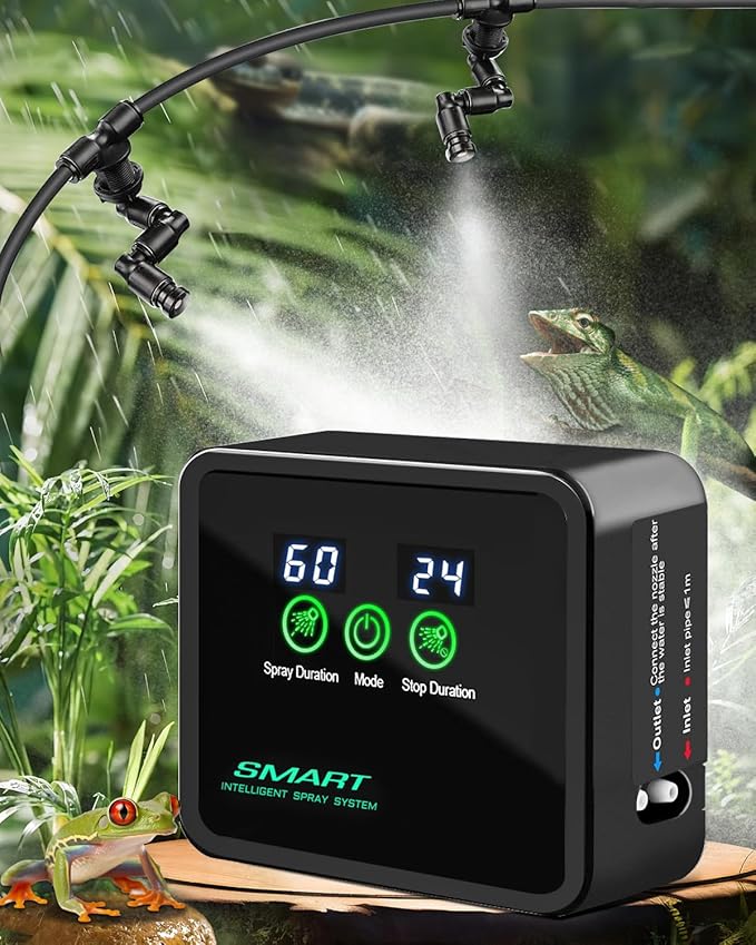 Reptile Humidifiers Smart Misting System, Reptile Mister Automatic with Timer, Terrariums Humidifier with 360°Adjustable Misting Nozzles, Spray Kit for Rainforest Plants Amphibian - Image 2