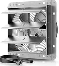 14 Inch Shutter Exhaust Fan，Automatic Shutter with ON/OFF Switch, 1946 CFM High-Speed Vent Fan, 1400 RPM Wall Mounted Attic Fan for Shed, Garage, Greenhouse Ventilation by Unknown