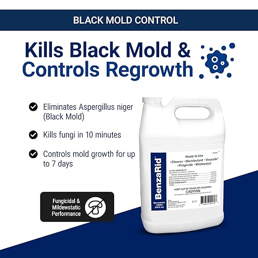 Pro Mold Killer Fungicide Disinfectant including Aspergillus Niger (Black Mold) H5N1 Pack | Multi-Purpose Fungicide, Mildewstat, Disinfectant, Virucide | EPA Reg. 1 Gal + 32 oz. - Image 5