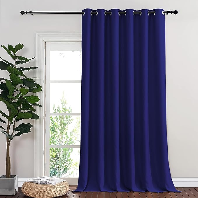 NICETOWN Blackout Curtains & Drapes - Privacy Thermal Efficiency Backdrop Curtains for Bedroom Room Divider Living Room Patio Sliding Glass Door, Wide 80 x Long 144 inch, Navy Blue, 1 Panel by NICETOWN