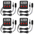 4Pcs Digital Thermometer and Humidity Thermometers Indoor and Outdoor Digital Temperature and Hygrometer Gauge with Probe for Reptile Terrarium Thermometer Pet Keeping by Unknown