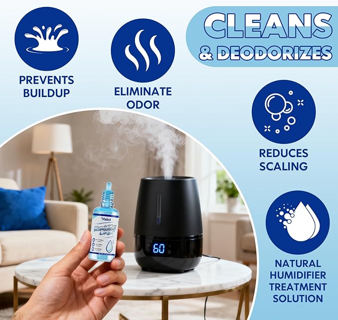 [5 Pack] Humidifier Cleaner Drops, Humidifier Water Treatment Cleaning Solution for All Makes & Models - Slows Buildup & Scaling - Deeply Cleans & Deodorizes Water - 500+ Day Supply - Image 5