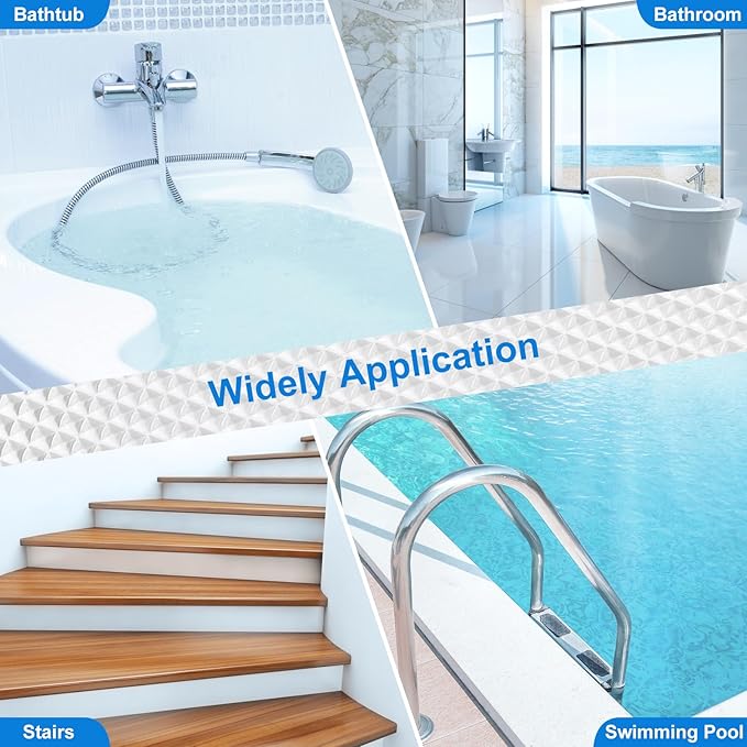 Anti Slip Shower Stickers - 50 PCS Bathtub Non Slip Stickers with Premium Scraper for Bath Tub Shower Bathroom Edge of Bath Tub Shower Floor Swimming Pool Stairs Ladders Boats (Clear) - Image 5