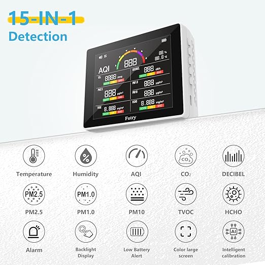 15 in 1 Air Quality Monitor Indoor with Large Display - Image 2