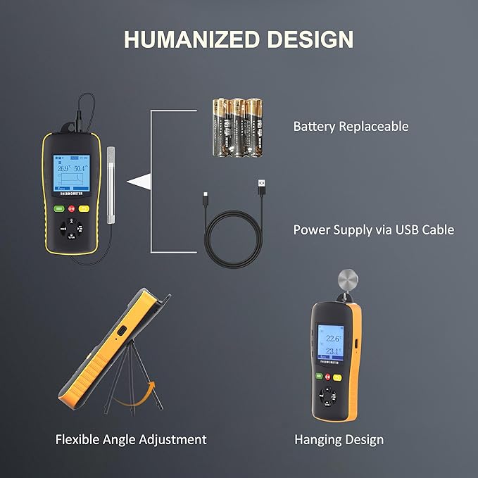 Tzone Temperature Humidity Data Logger USB Temp Recorder with Probe, Digital Dew Point Meter Wet Bulb Thermometer with Sound Alarm, Industrial RH Recording with Report for Lab HVAC Greenhouse Freezer - Image 7