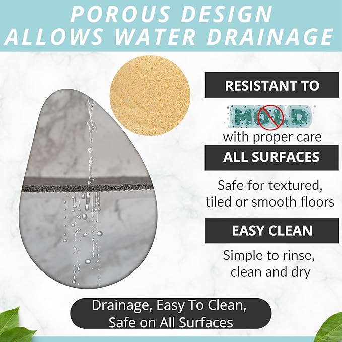 Enkosi Loofah Shower Mat Non-Slip - Anti-Slip Bath Mat for Inside Showers, Tub, Bathtub, Bathroom - Quick Dry PVC with Drain Holes - Cushioned Safety Grip - Secure for Kids and Elderly (Beige 24x24) - Image 4