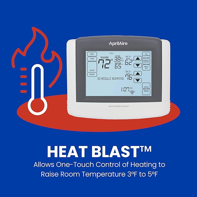 AprilAire 8910W Wi-Fi Programmable Touchscreen Thermostat with IAQ Control; Amazon Alexa and Google Assistant Compatible - Image 6