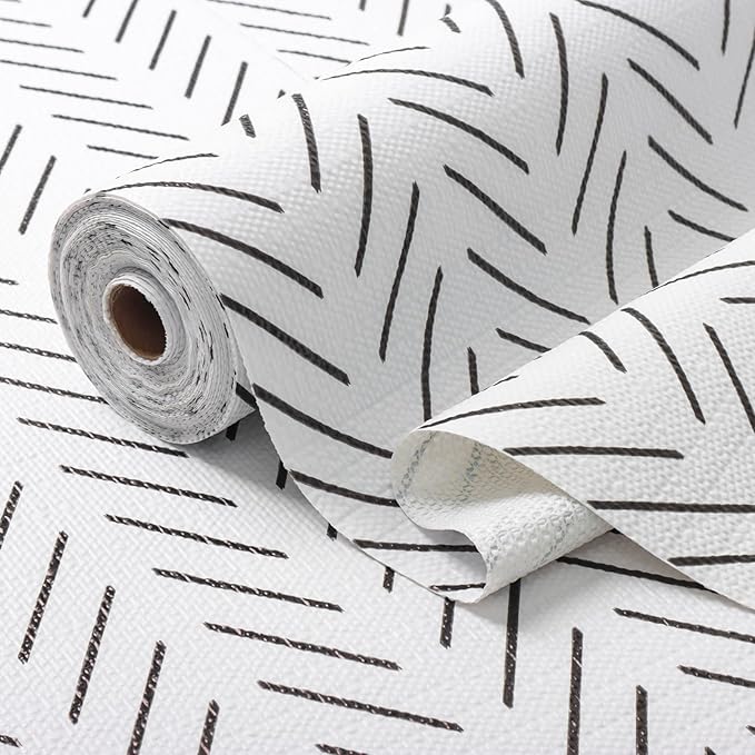 Tatyanna Shelf Liner for Kitchen Cabinets Non Adhesive Cabinet Liners Stripe Drawer Liner Strong Grip Non Slip Shelf Liners Waterproof Cupboard Liner Easy to Clean Pantry Dresser Liner 12IN x 16.4FT - Image 8