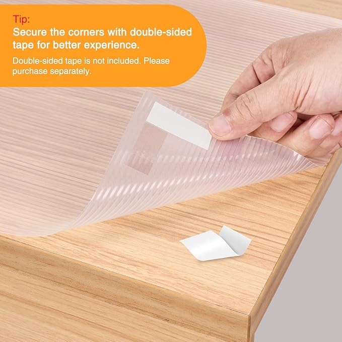 Glotoch 2 Rolls 12" X20 FT Non Adhesive Clear Shelf Liners for Kitchen Cabinets, Waterproof Drawer Liners for Kitchen, Non Slip Cabinet Liners for Shelves/Dresser/Refrigerator/Bathroom - Image 4