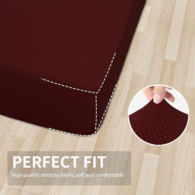 Easy-Going Stretch Cushion Cover Sofa Cushion Furniture Protector Sofa Seat Sofa slipcover Sofa Cover Soft Flexibility with Elastic Bottom (Chair Cushion,Wine) - Image 4