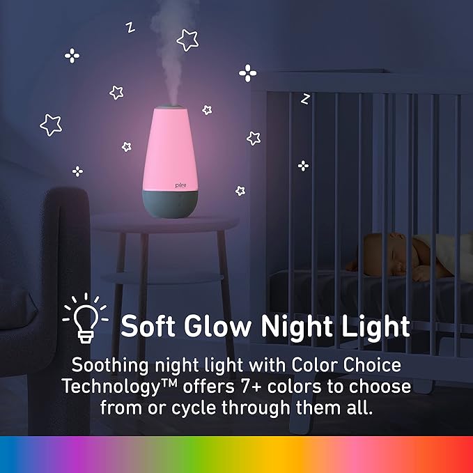 Pure Enrichment® PureBaby® 3-in-1 Whisper-Quiet Humidifier, Color Changing Night Light, & Essential Oil Diffuser for Baby Nursery & Kids Bedroom to Relieve Congestion, Colds, & Coughs (Whisper Green) - Image 5