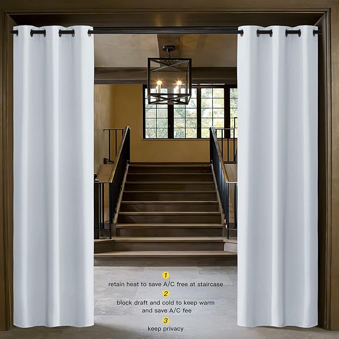 NICETOWN Cloud Grey Window Curtain and Drape Easy Care Solid Thermal Insulated Grommet Room Darkening Drapery for Kid's Room (1 Panel, 42 by 84) - Image 2