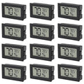 12 Pack Mini Hygrometer Indoor Humidity Meter Hygrometer Thermometers Humidity Meters Gauge Hygrometer Mini Digital Thermometer Hygrometer with Fahrenheit (℉) for Humidors, Greenhouse, Garden by DWEII