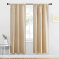 NICETOWN Blackout Room Darkening Curtains - Home Decoration Light & Noise Reducing Thermal Insulated Window Draperies with Rod Pocket Top (Biscotti Beige, 2 Panels, 34 inches Wide x 72 inches Long) by NICETOWN