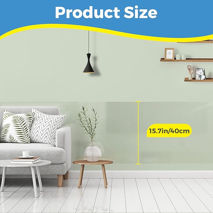 Clear Wall Protector, Non Adhesive Static Cling Removable Contact Paper, Plastic Stickers for Kitchen & Office from Trash, Chair Back, Wallpaper, Furniture, Door Scratch Dog Cat 6.6ft - Image 8