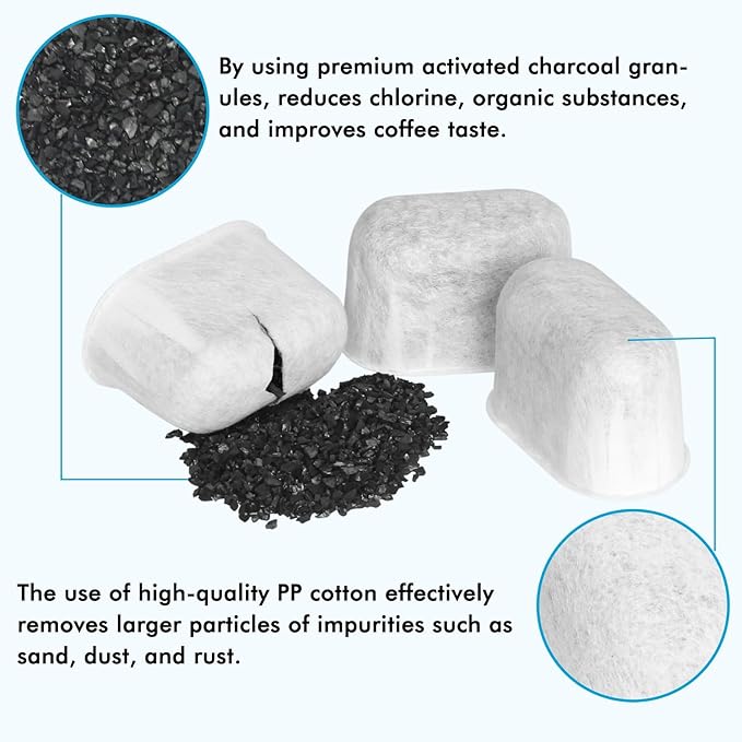 6 Pack Breville Compatible Charcoal Filters with 52 Cleaning Tablets, 1 Year Breville Compatible Maintenance Kit, Espresso Machine Clean Kit for Breville Barista Pro, Breville Infuser and more - Image 4