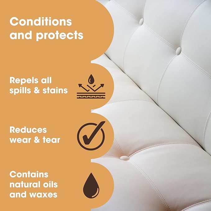 Furniture Clinic Leather Protection Cream | 2-in-1 Leather Conditioner & Waterproofing Protector for Furniture, Shoes, Car Seats & More | Prevent Stains While Nourishing | 8.5oz/ 250ml - Image 2