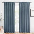 NICETOWN Window Curtains Blackout Drapes, Smoky Blue, 1 Pair, 52 by 84-Inch, Thermal Insulated Solid Rod Pocket Blackout Curtains/Draperies for Living Room by NICETOWN