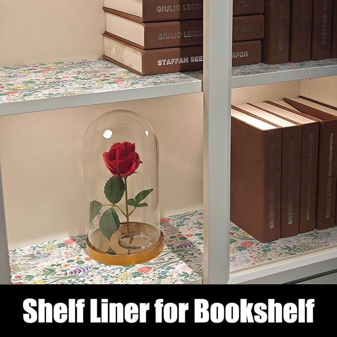 Floral Shelf Drawer Liners, 12IN x 20FT Non Adhesive and Strong Non-Slip Thickened Colorful Cabinet Drawer Shelf Liners for Kitchen Wire Fridge, Waterproof Cabinet Liner,Easy to Clean, - Image 7