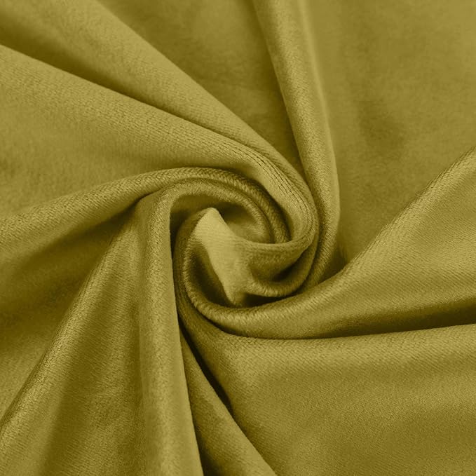 ChadMade Blackout Lined Premium Velvet Curtain Fawn 50Wx120L Inch (1 Panel), Eyelet Grommet for Livingroom Bedroom Theater Studio, Leon Collection - Image 6