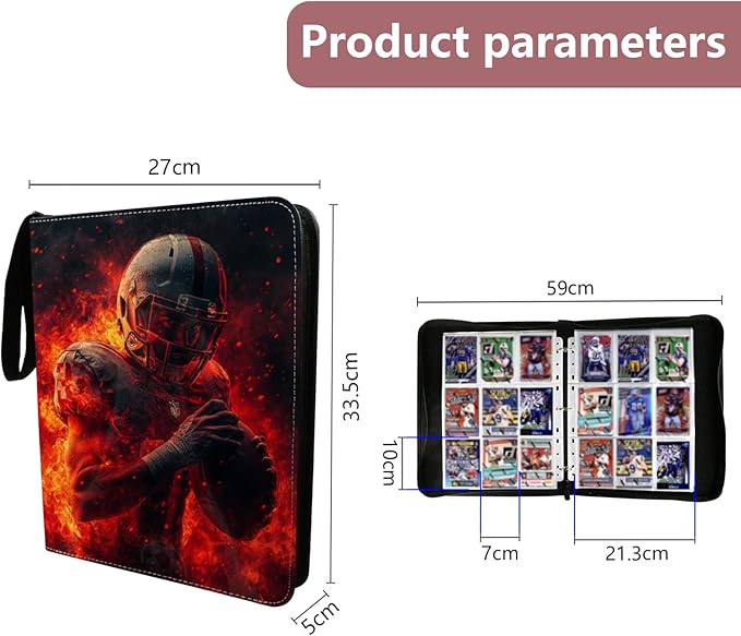 Football Card Binder, 2025 Sports Trading Card with Sleeves Holder Album, 900 Pockets Rugby Card Holder Sheets Display Storage Protectors for Collectors Boys and Girls Gift - Image 2