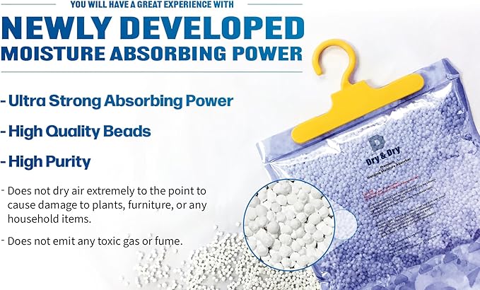 Dry & Dry 70 Pack [7 OZ] Moisture Absorbers - Home & Basement Dehumidifiers - Image 8