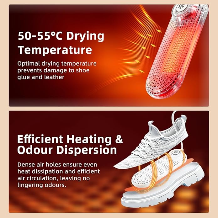 Electric Boot Dryer, Shoe Warmer with IC Controller, Footwear Travel Dryers Silent with 3/6/9 Hours Timer - Image 3