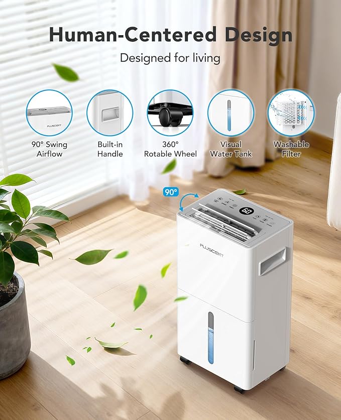 1,500 Sq. Ft Dehumidifier for Basement, 21 Pints Dehumidifiers for Home with Drain Hose, Quiet Operation, Smart Humidity Control, Auto Defrost, 24H Timer, Portable for Bedroom, RV, Bathroom - Image 7