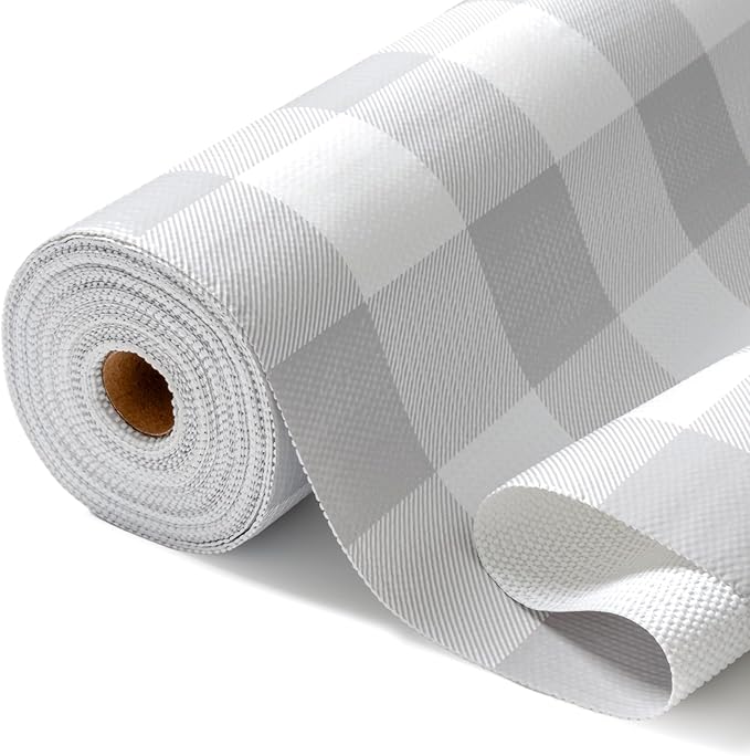 Shelf Liner for Kitchen Cabinets Non-Adhesive Drawer Liners Non-Slip Strong Grip Cabinet Liners Thickened Paper for Shelves, Dresser, Cupboard, Tool Box, Pantry, Bathroom Drawers Gray 11.8In x 10FT by Insigoo