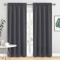 DWCN Blackout Curtains for Bedroom 84 Inch Length 2 Panels Set, Solid Thermal Insulated Energy Saving Rod Pocket Window Treatment Curtains Blackout Drapes (W52 x L84 Inch, Dark Grey) by DWCN
