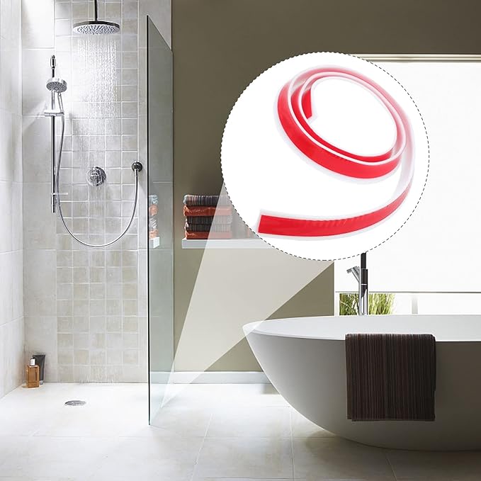 DOITOOL 1pc Self-Adhesive Water Retaining Strip for Bathroom Countertops Baffle for Showers Toilets and Kitchen Use Water Blocking - Image 9