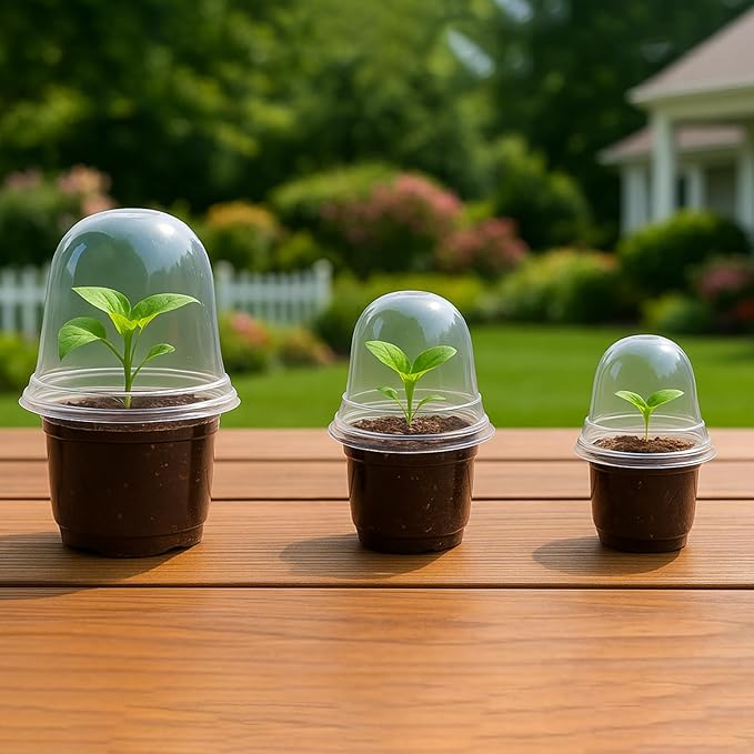36 Packs 5/4/3.5 Inch Clear Nursery Pots with Humidity Domes, Transparent Plant Pots with Drainage Holes, Variety Pack Seedling Pots for Vegetable Propagation, Root Cutting, Seed Starting - Image 6