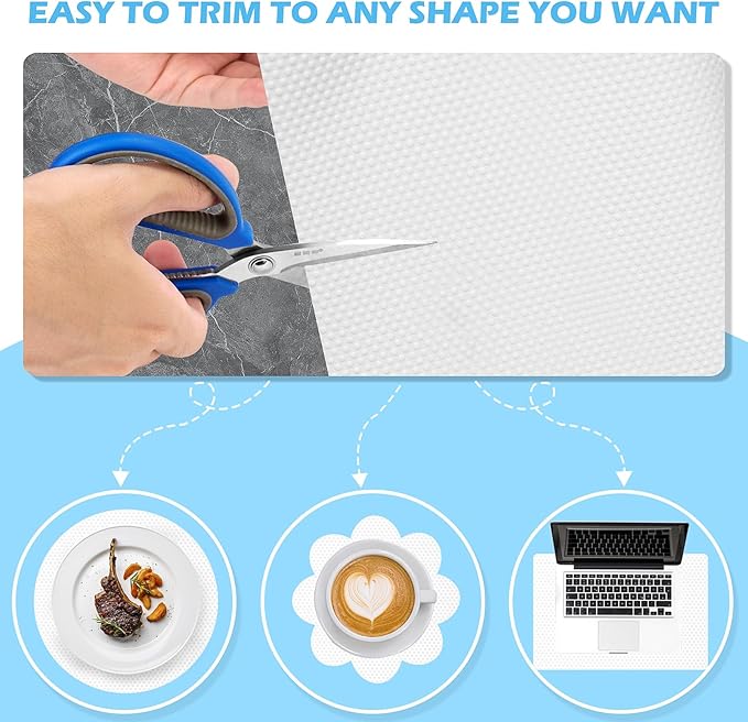 Drawer Liners, Waterproof Shelf Liner, Anti-Slip Non-Adhesive BPA Free Kitchen Cupboard Cabinet Liner Refridge Fridge Mats Sink Protector Strong Durable for Home (White/15.7in x 20Ft) - Image 4