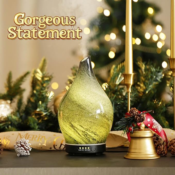 Porseme 150ml Essential Oil Diffuser Glass Color Changing Aroma Air Diffusers Aromatherapy Ultrasonic Cool Mist Humidifier 6 Running Hours Waterless Auto-Off for Sleeping Yoga Office Spa (Obsidian) - Image 4