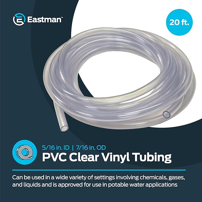 Eastman 5/16 Inch ID (7/16 Inch OD) PVC Clear Vinyl Tubing, 20 Foot Length, 98619 - Image 2