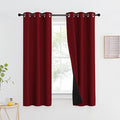 NICETOWN 100% Blackout Curtains with Black Liner Backing, Thermal Insulated Curtains for Living Room, Noise Reducing Drapes for Christmas, Burgundy Red, 37" x 60" Per Panel, Set of 2 by NICETOWN