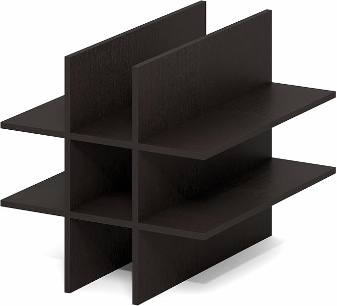 Furinno Cubicle Cube Insert, 9-Compartment Cube Organizer, Geometric Shelf Accessory, Fits into Furinno Triple Thick Cubes, IKEA Kallax, for Organizers and Storage, Black Dark Oak - Image 9