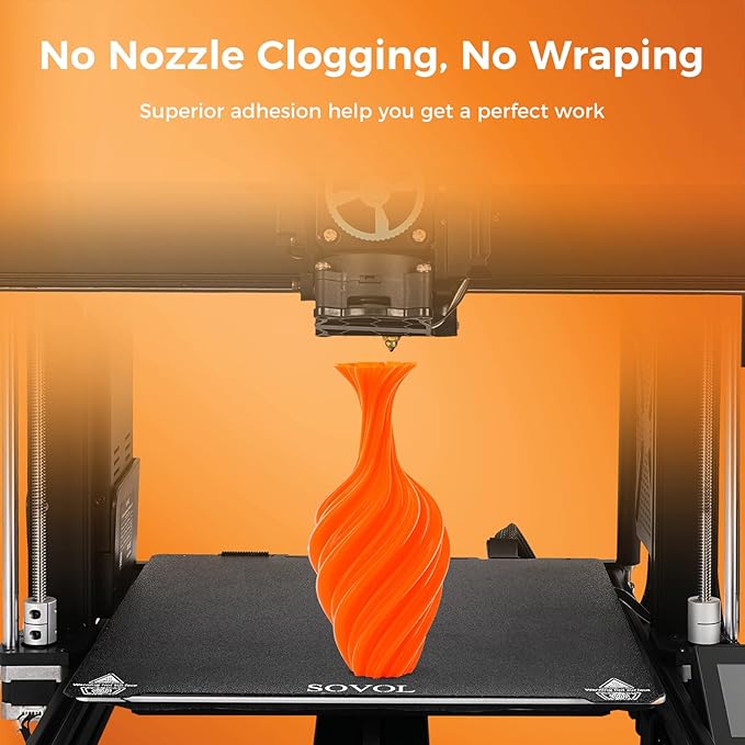 Sovol 3D Printer PETG Filament 1.75mm 1KG (2.2lbs), High Precision, Strong Toughness, Wiring Tightness, Dimensional Accuracy +/- 0.03 mm, 3D Printing PETG Filaments, Orange - Image 4