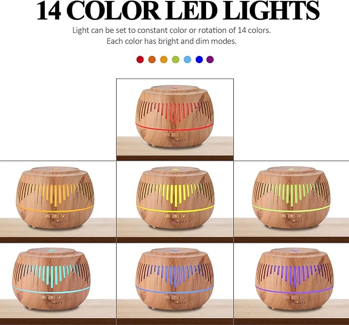 Humidifiers for Bedroom Large Room Home Baby Kids Whole House Hotel Office Desk Plant,500ml Cute Aromatherapy Portable Ultrasonic Cool Mist Humidifier with Essential Oil Diffuser Light Remote - Image 2
