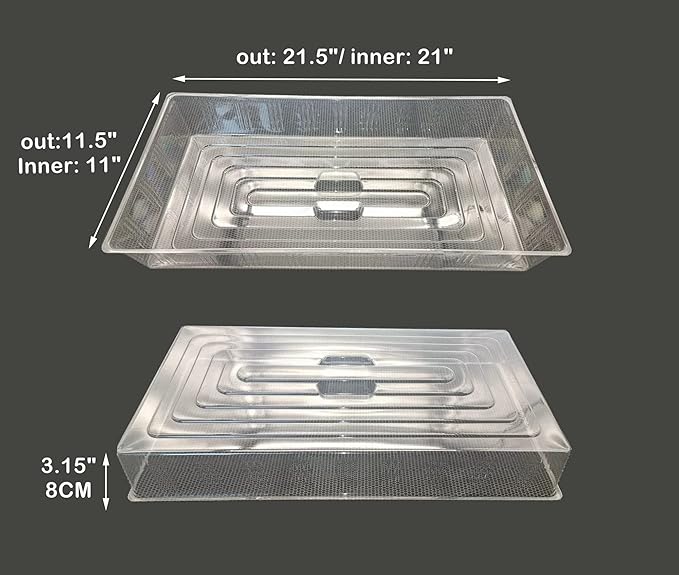 10 Pcs Humidity Dome, Plastic Clear Seed Starter Dome 1020 Tray Covers Humidifying and Insulating for Greenhouse Germination and Garden Growing (21.5"×11.5", 3.15" Height, 10-Pack) - Image 3
