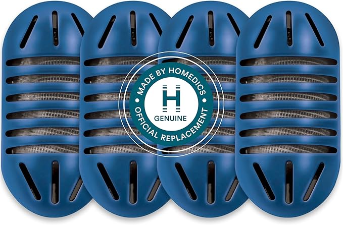 HoMedics Demineralization Cartridge for Ultrasonic Humidifiers – 4-Pack Humidifier Filter Replacements, Filters Mineral Deposits and Purifies Water in Air Humidifiers for Bedroom, Plants, Office Blue by Homedics