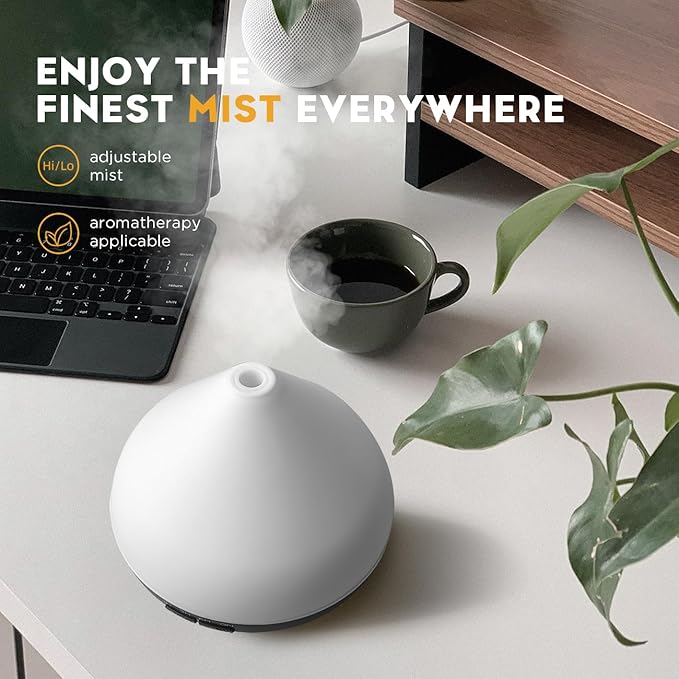 550ml Large Capacity Diffuser with Essential Oils, Aromatherapy Ultrasonic Air Humidifier for Bedroom, 7 LED Lights, Timer and Waterless Auto-Off for Home Decor Gift,Office Spa - Image 3