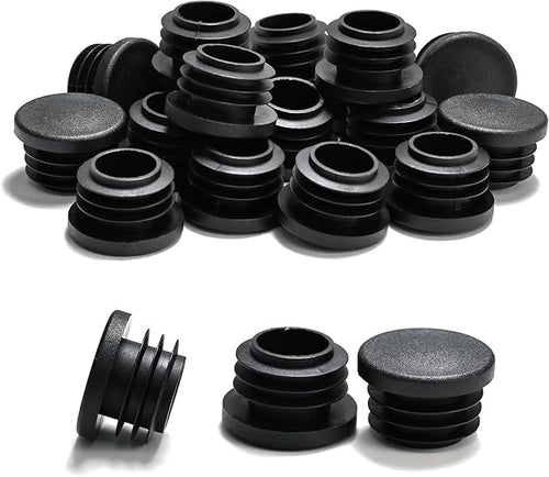 1" (25mm) Plastic Hole Plugs Black -Round Chair Leg Caps, Flush Mount Pipe Plugs, Tubing End Caps for Metal & Wood Legs Tube, Outdoor Furniture Feet caps,for Pipe Wall thicknesses of 2-4 mm 24 PCS by EASYEAH