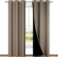 NICETOWN Blackout Curtains 80 inches Long, Full Light Blocking Drapes with Black Liner for Nursery, Thermal Insulated Draperies for Hall, Villa (Taupe, 2 Pieces, 42" Wide Each Panel) by NICETOWN