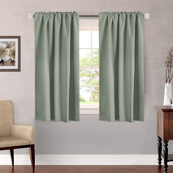H.VERSAILTEX Blackout Curtains Thermal Insulated Window Treatment Panels Room Darkening Blackout Drapes for Living Room Back Tab/Rod Pocket Bedroom Draperies, 52 x 54 Inch, Light Sage, 2 Panels - Image 2