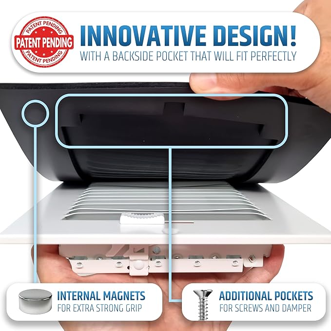 Powerful Magnetic Vent Covers (3-Pack) That Will Never Fall Off (Upgraded Design) - for Sealing Floor/Wall/Ceiling Registers of Width 7.25" to 8", Length 11.25" to 12" | Vent Not Included | Black - Image 5