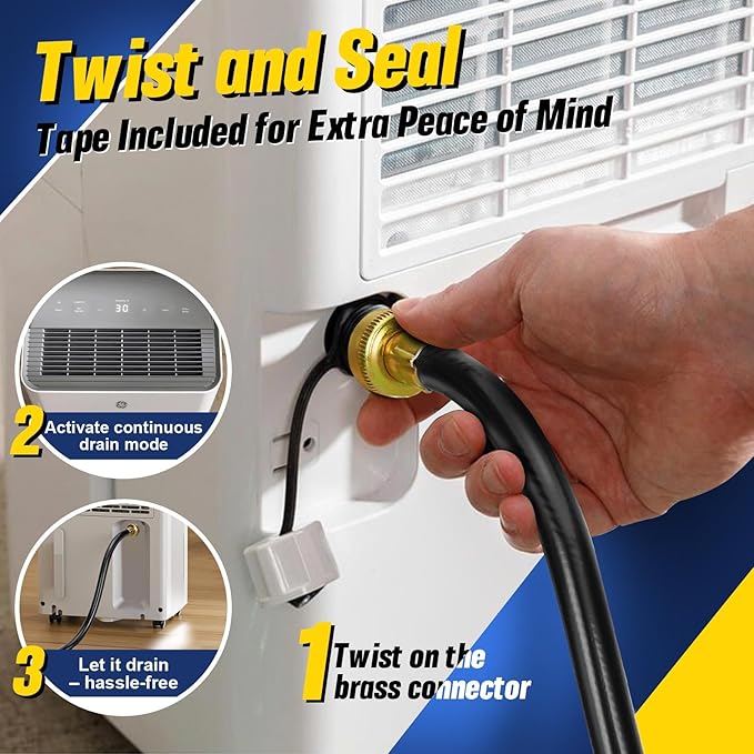 (7 Length Options) Dehumidifier Drain Hose with 3/4 Inch FHT Connector, Featuring Rust-Resistant Brass Fittings for Leak-Proof Connection, Perfectly Compatible with Most Dehumidifier Brands - Image 6