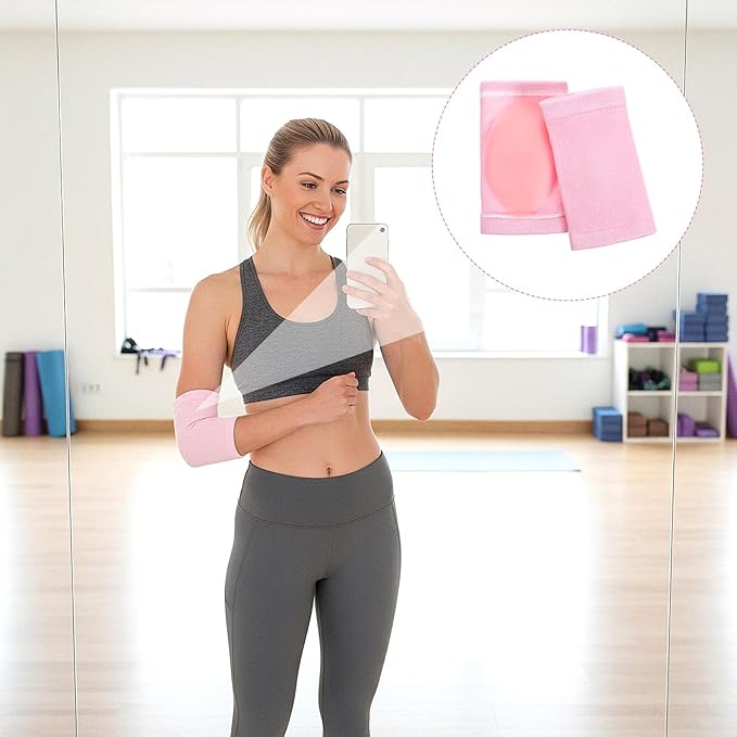 2 Pairs Elbow Moisturizing Sleeve for Women, Soft Gel Cover Elbow Protector Sleeves Elastic Gel Pads for Moisturizing Dry Cracked Skin Care - Image 3